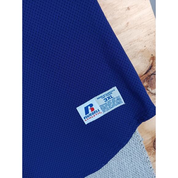 Russell Athletic Henley Jersey Shirt 3XL Purple Blank Nylon Sports Logo - Picture 4 of 12